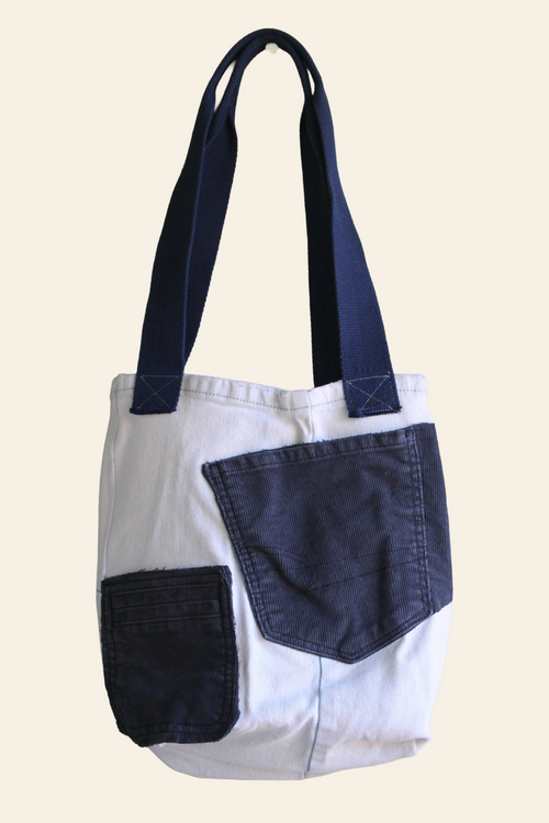 Corduroy & Denim Bucket Bag